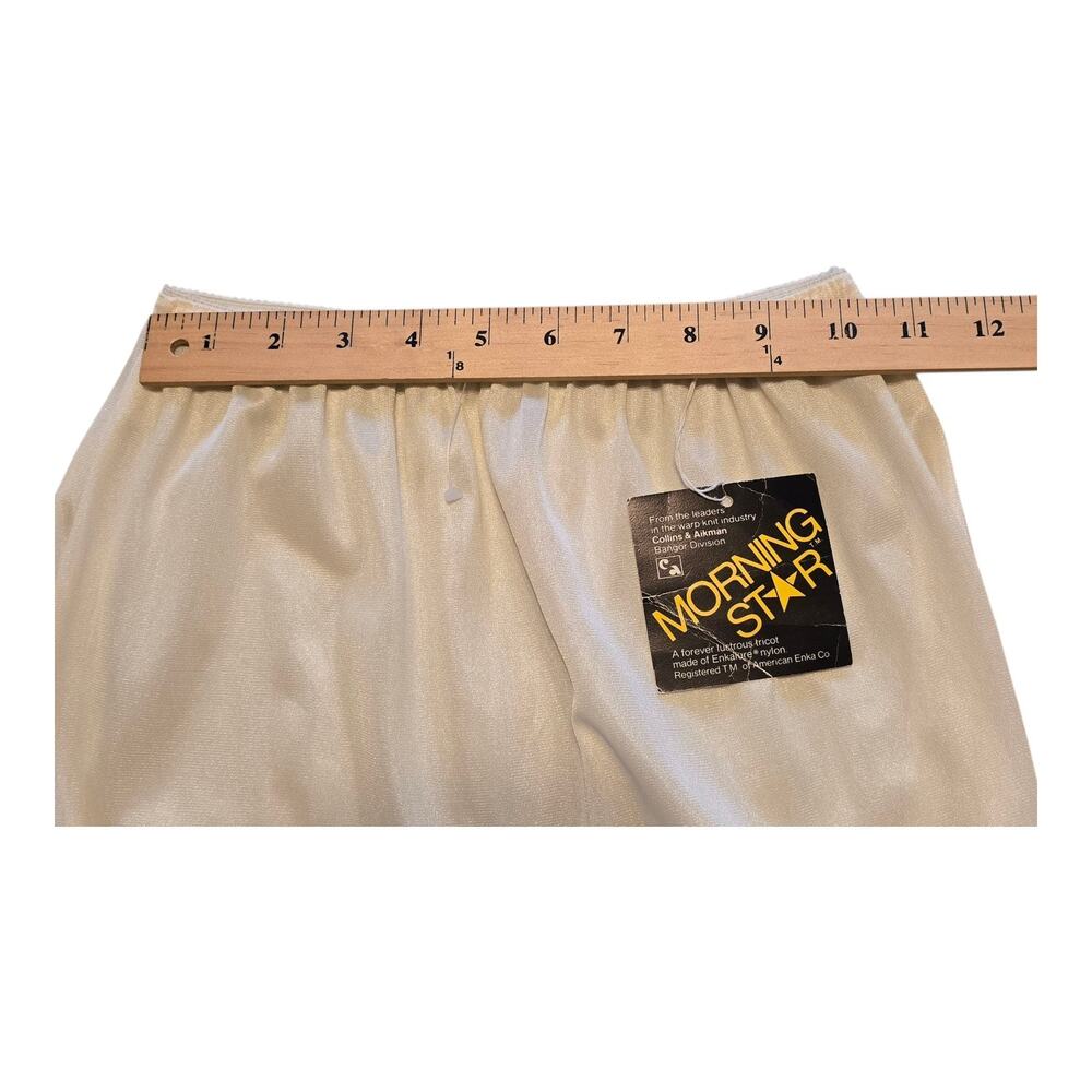 Vintage Morning Star Womens Skirt Slip Small Beige Tiered Lace Elastic Waist NWT - Picture 6 of 7